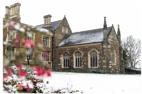 Launde Abbey in winter