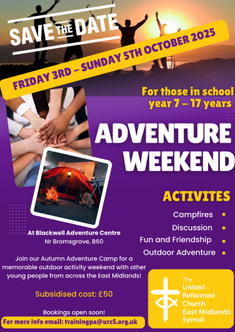 Save the date for Adventure weekend - 3-5 October 2025