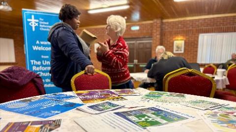 Folk taking part in activities at Hucknall URC