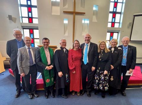 L-R The Revd David Miller, Dr Graham Jennings, The Revd Andy Fyall, The Revd Geoffrey Clarke, Mrs Helen Jones, The Revd Kevin Jones, The Revd Tracey Harris, The Revd Dr Hannah Bucke, Mr David Greatorex