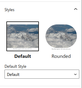 Gutenberg Image Style - default or rounded optons