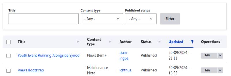 Drupal Content View